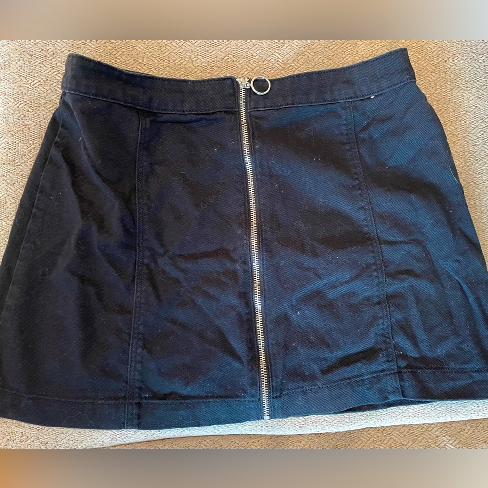 Black corduroy material skirt
